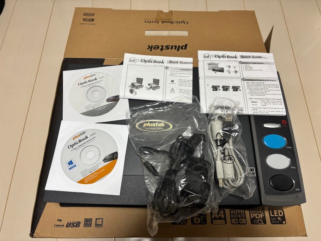 Plustek OpticBook 3800L 動作確認済 ブックスキャナ