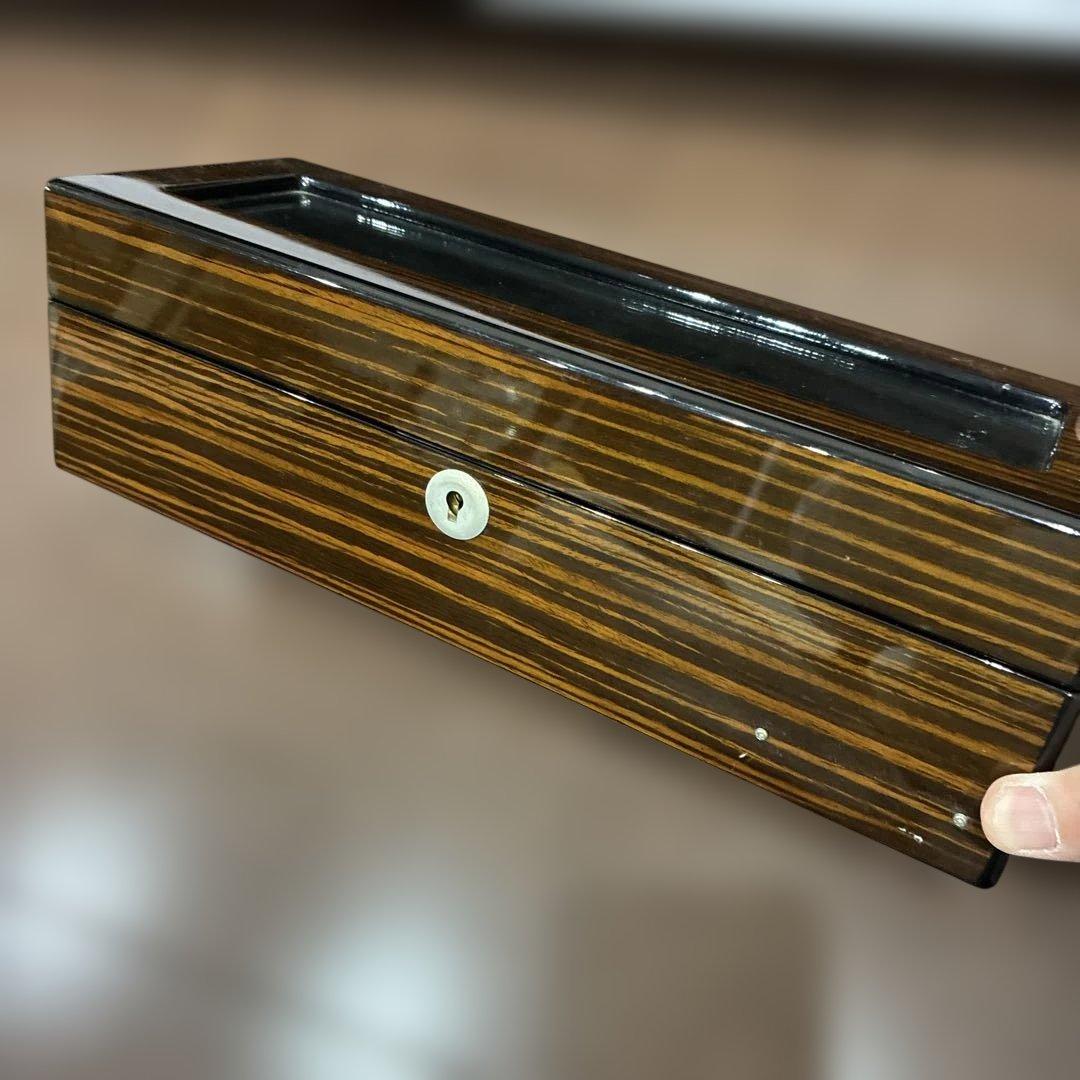 木製時計ケース ガラス蓋付き 王冠 おまけ付き ポールニューマン