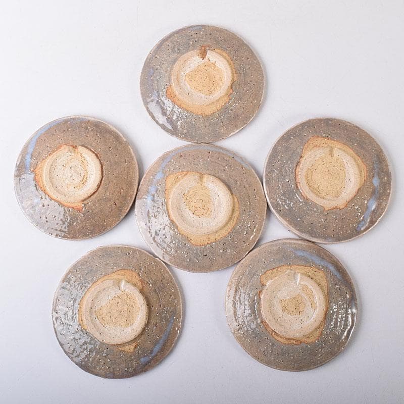 和食器　萩焼　十一世　坂高麗左衛門作　銘々皿　六客　共箱　V　R8630