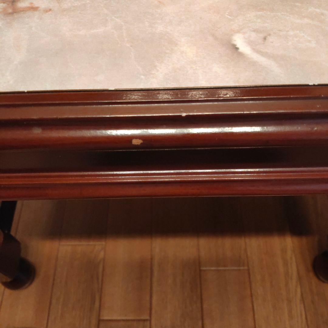 大理石風天板のビンテージテーブル