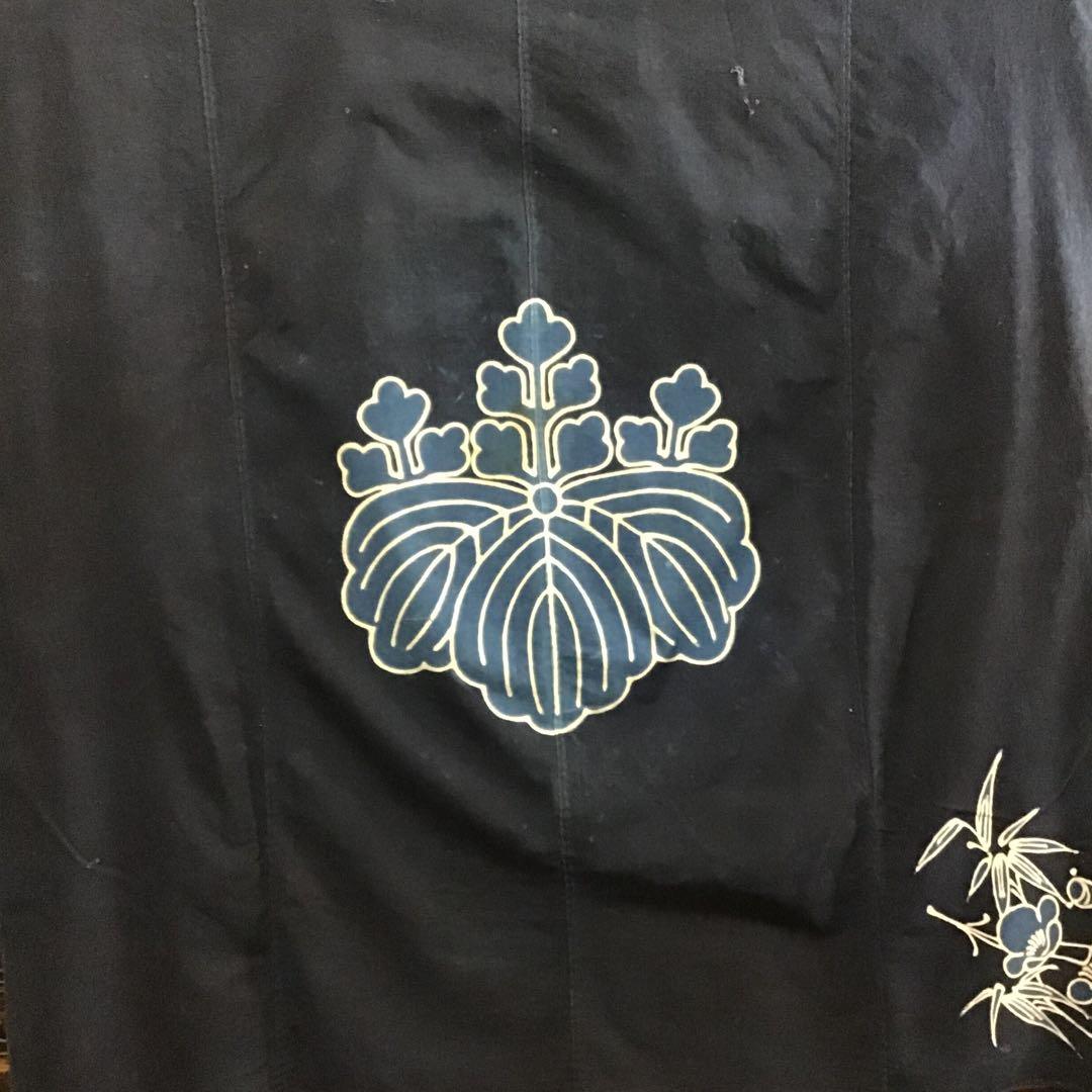 古布藍染め家紋布地、ＫM９