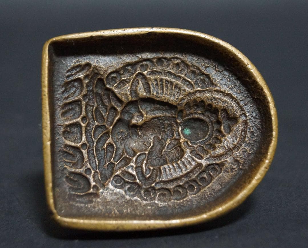 オールドチベット古銅製擦擦鋳型ツァツァモールド文殊菩薩 (マンジュシュリ) 置物