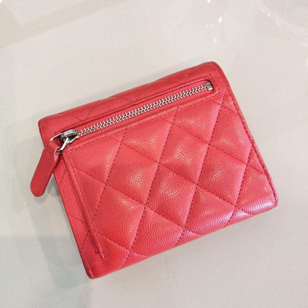 CHANEL キャビアスキン 三つ折り財布 タイムレス