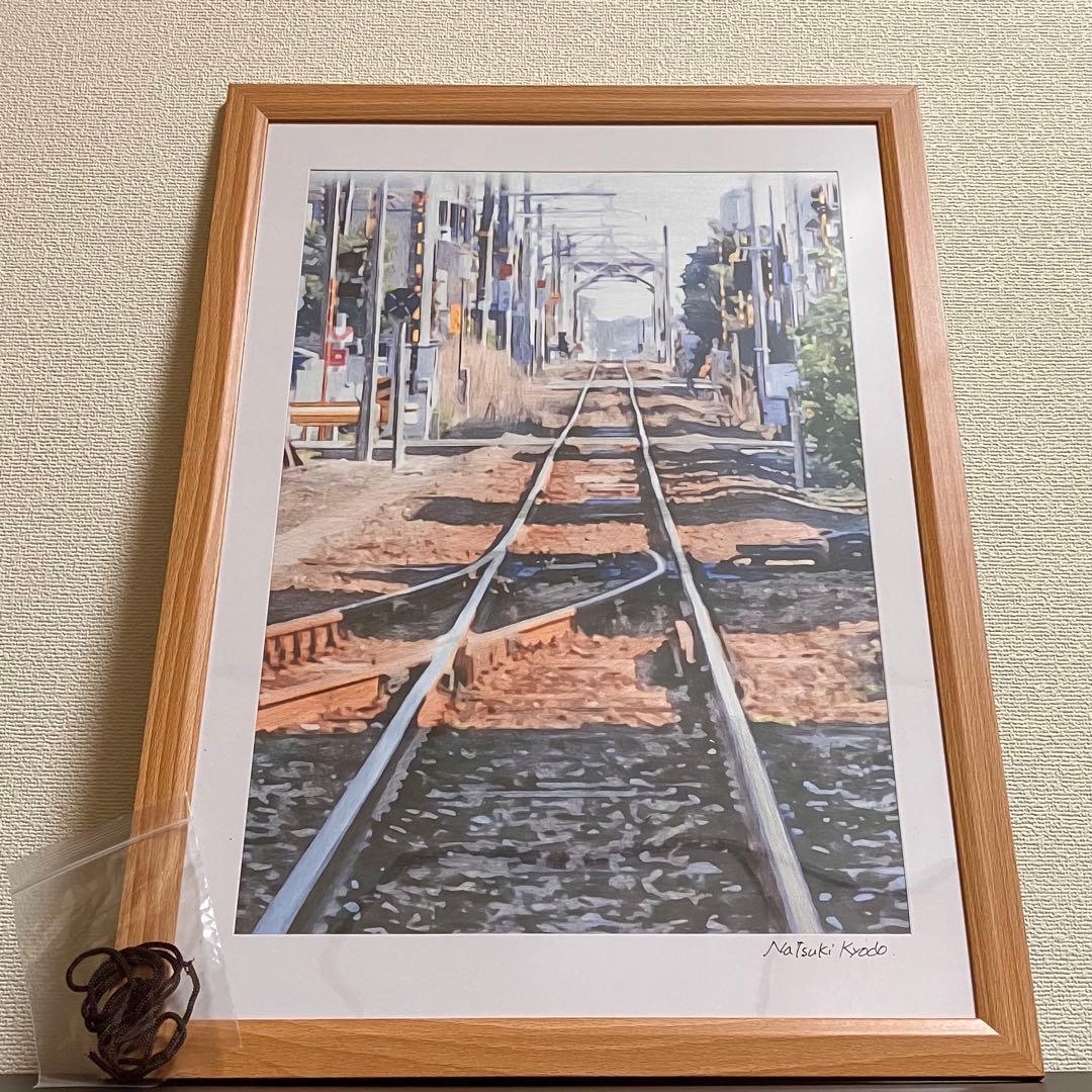 聖地巡礼絵画⑥ シン・エヴァンゲリオン「宇部新川駅」32.7㎝×45.0㎝　額装