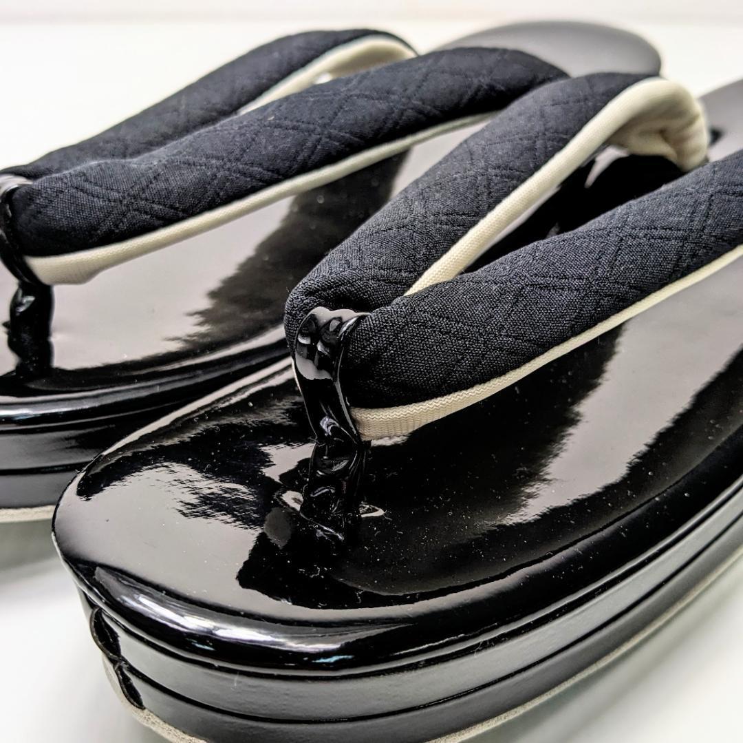 和装 草履バッグセット キルト 無地 フリーサイズ 黒 ブラック u96