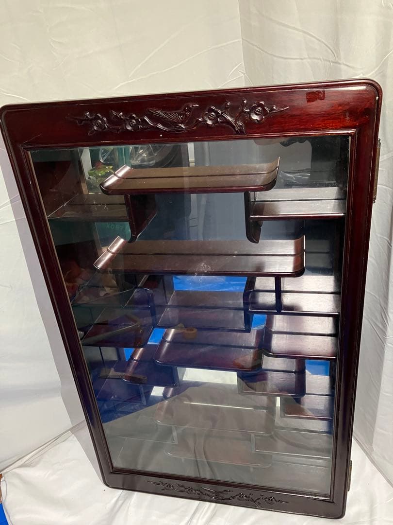 【Y1004】飾り棚 唐木 中国 古美術 アンティーク ビンテージ 鏡 壁掛け