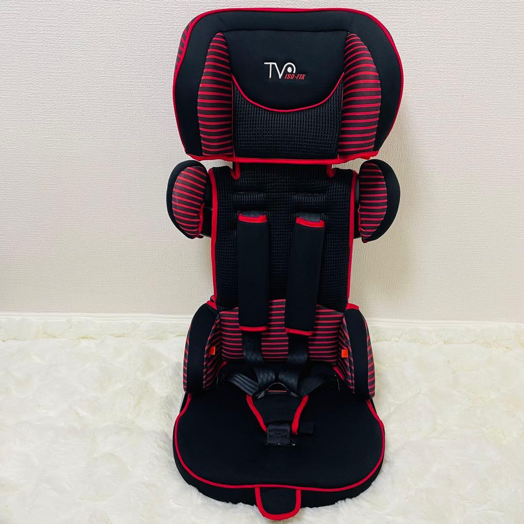 日本育児 トラベルベスト EC FIX ジュニアシート チャイルドシート 赤黒