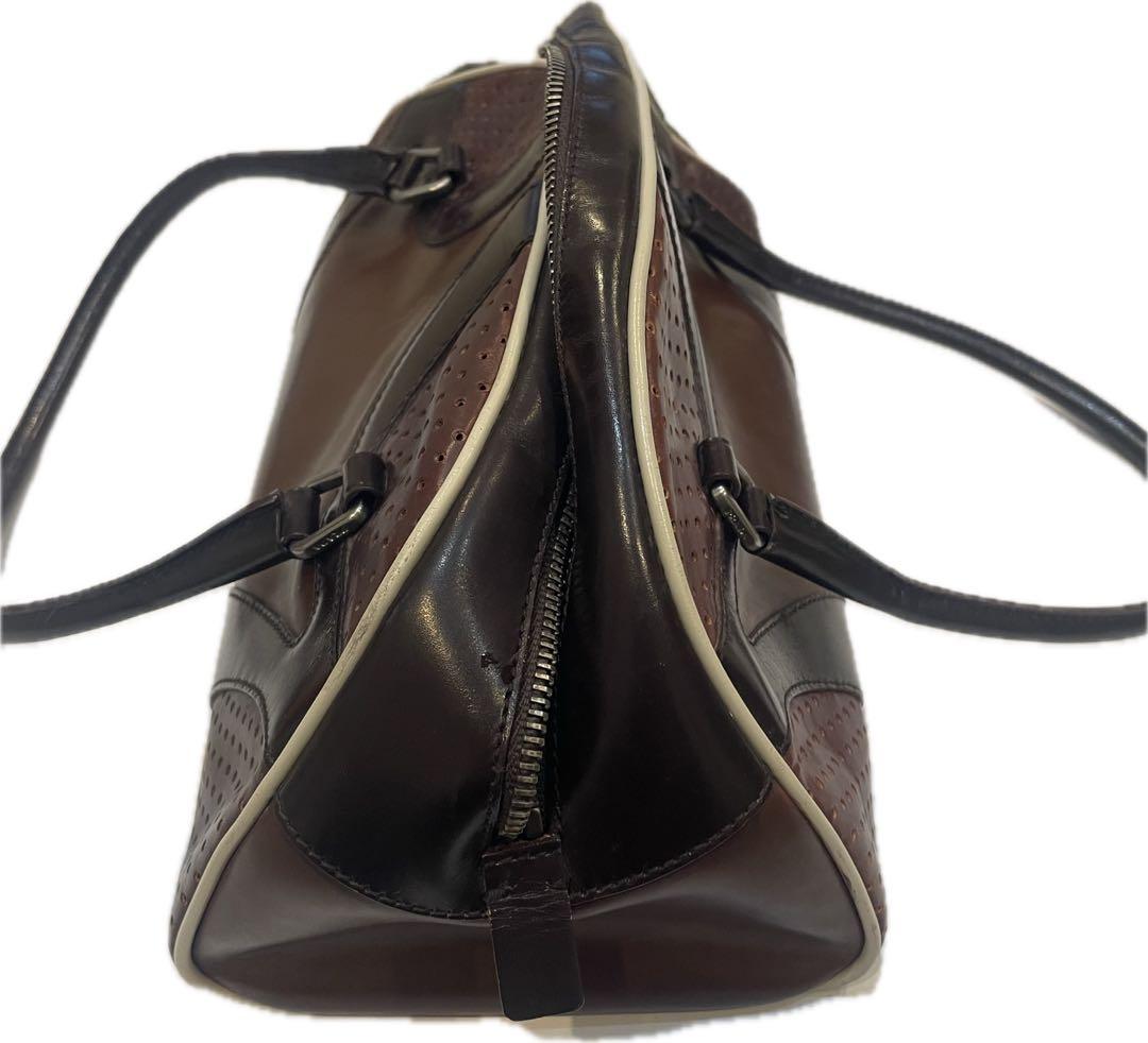 【美品-希少】プラダ PRADA ハンドバッグ ボーリングバッグ レザー