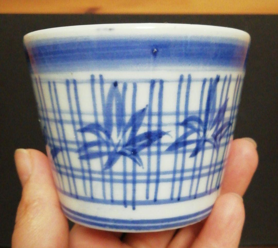 古伊万里　染付　蕎麦猪口　紅葉図　四客　食器