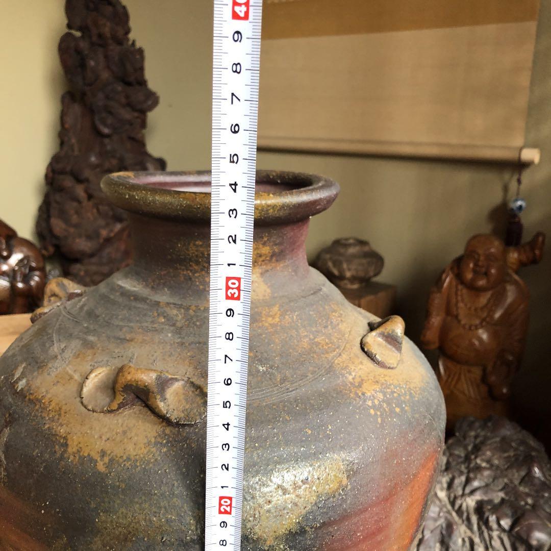 備前焼　名人陶古　四耳壺　迫力あるお品　処分