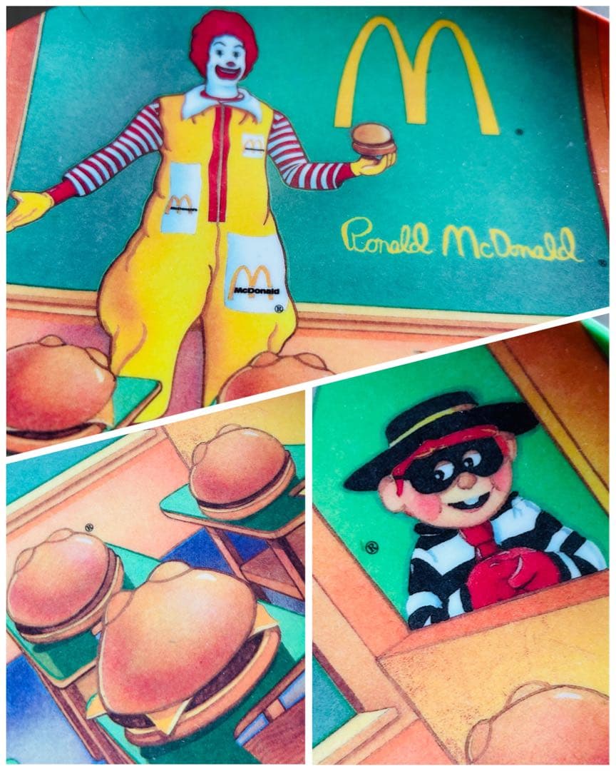 80' McDonald's Plastic Plate×4 マクドナルド絵皿