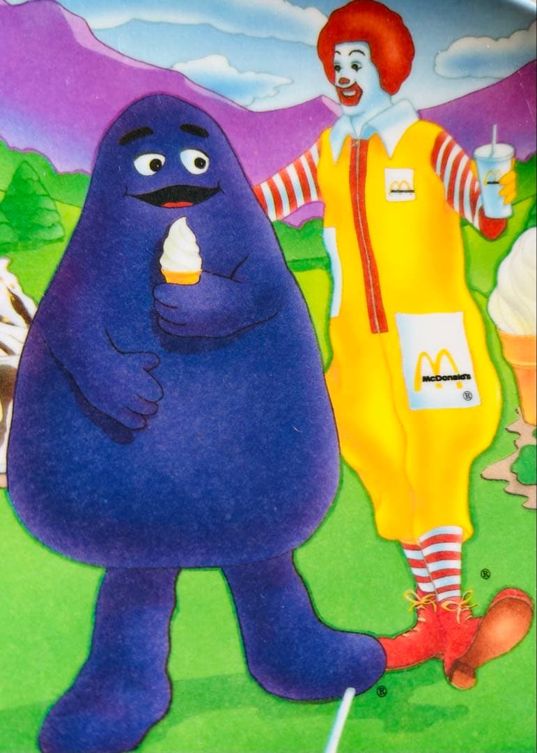 80' McDonald's Plastic Plate×4 マクドナルド絵皿