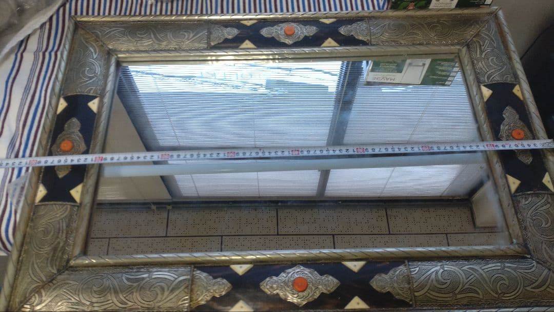 モロッコ製 アンティーク調 インテリア鏡（ハンドメイド）