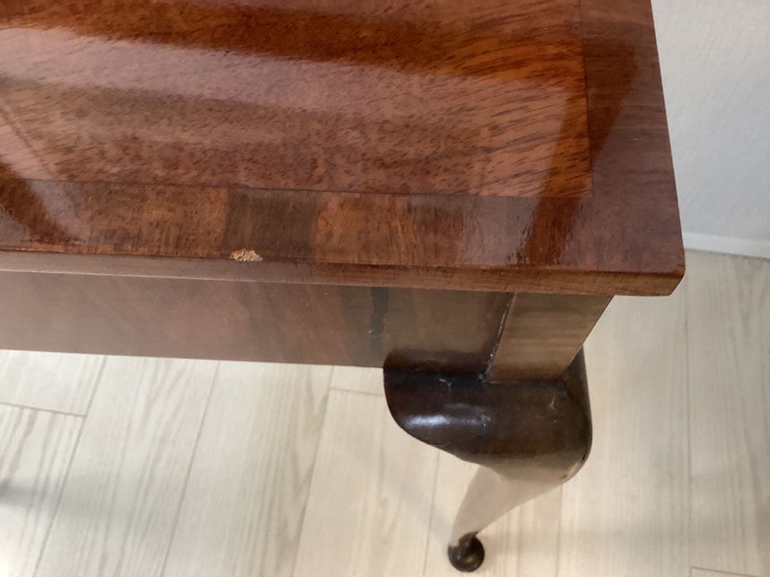 アンティーク　コンソールテーブル　引出し付き　猫脚
