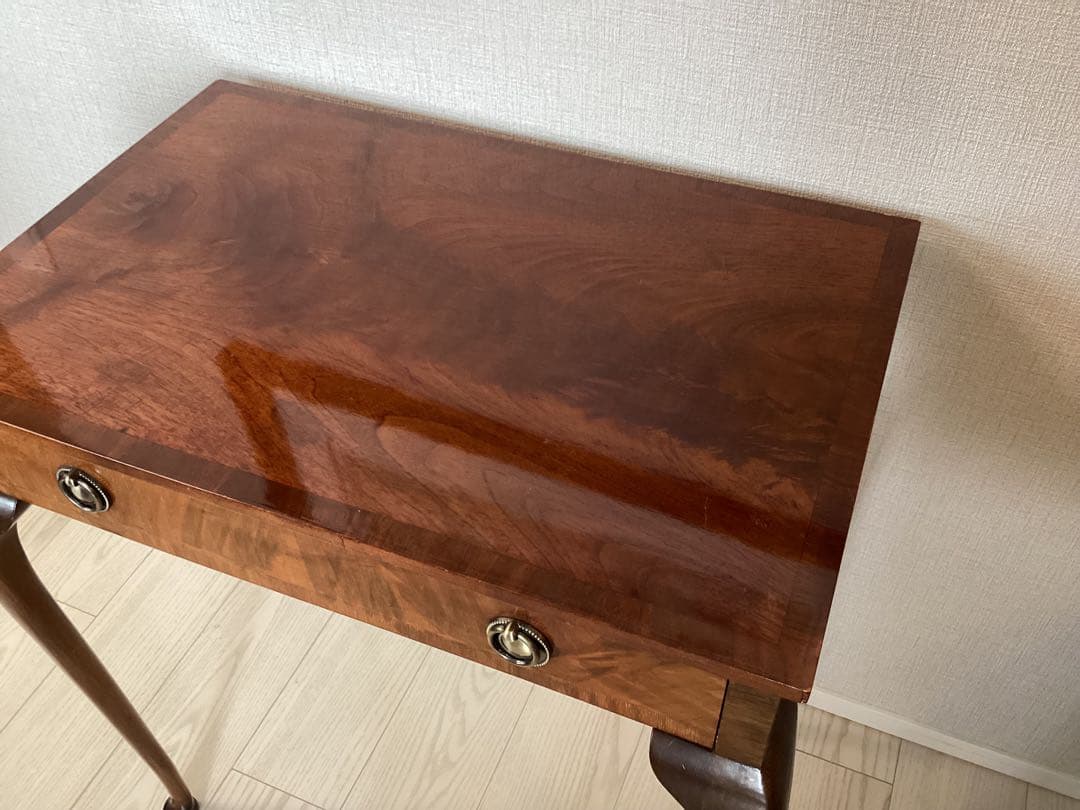 アンティーク　コンソールテーブル　引出し付き　猫脚