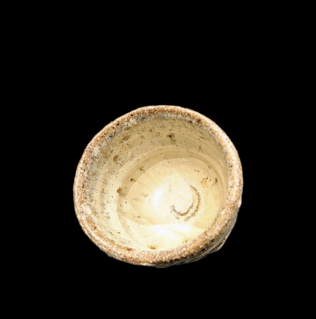 ■唐津焼 丸田宗彦 斑唐津彫ぐい呑 共箱、共布、栞揃い #ぐい呑み #丸田宗彦