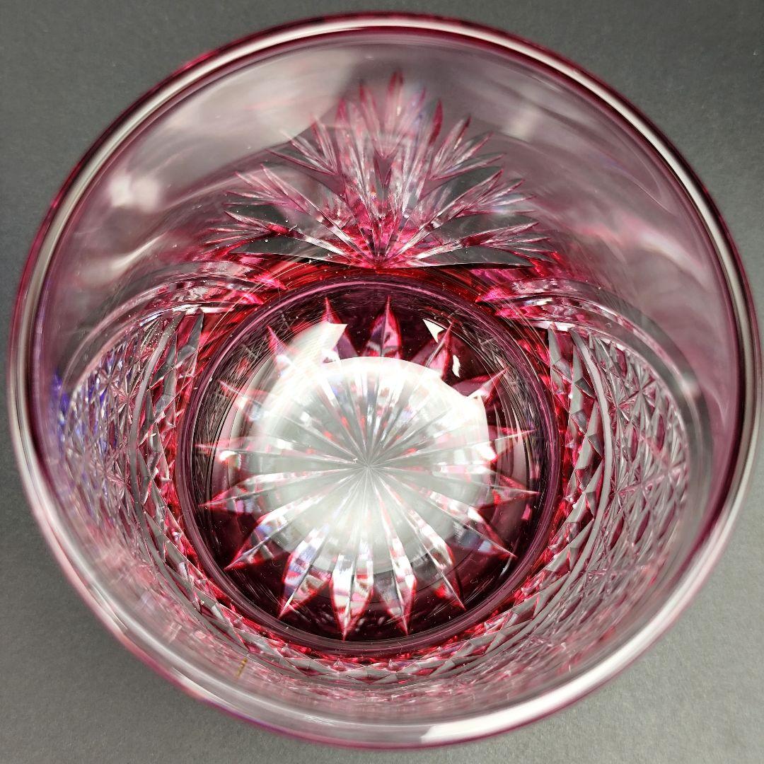 超希少品☆江戸切子 木村泰典 ロックグラス 金赤（切子 江戸切子 薩摩切子）