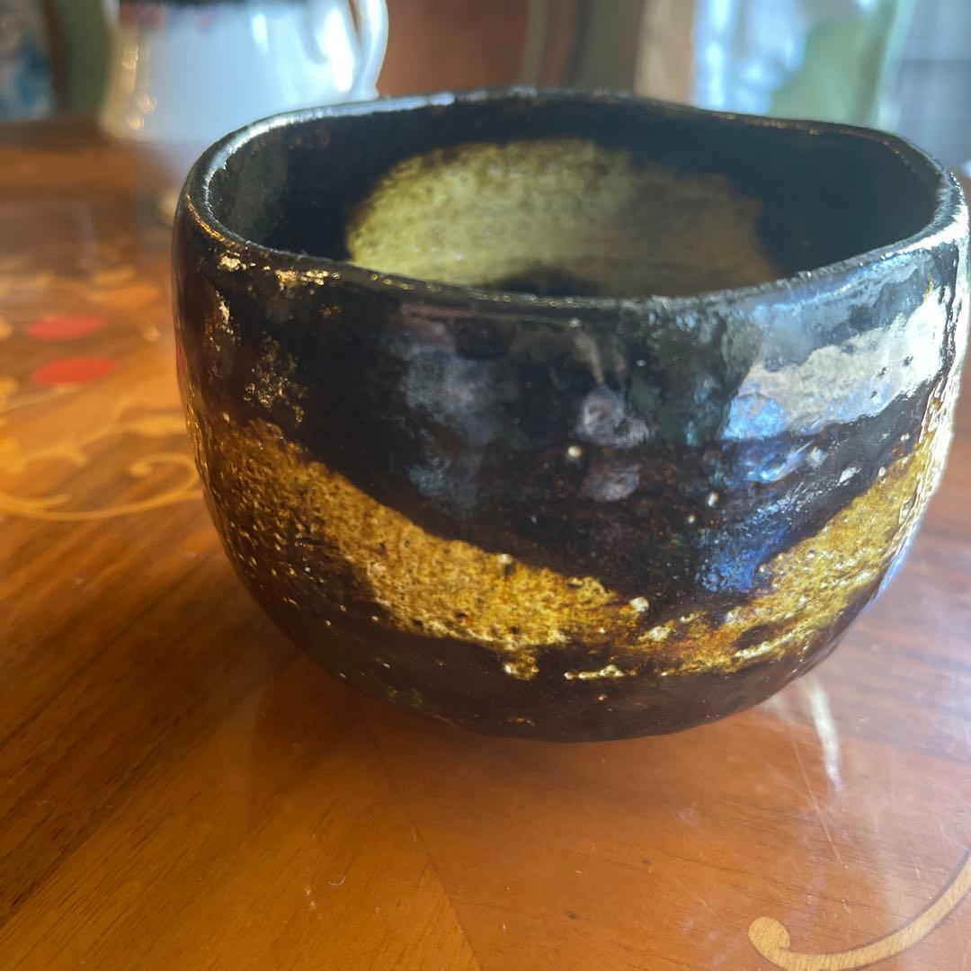 黒金の茶碗　茶道具 楽茶碗（らくちゃわん） 茶碗 黒楽 上 松楽