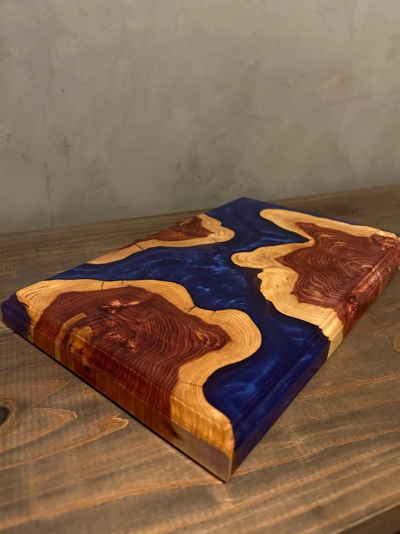 【貝塚伊吹×レジン】レジンボード/植物台/ウッドレジン/台座/パープル