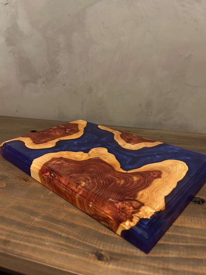 【貝塚伊吹×レジン】レジンボード/植物台/ウッドレジン/台座/パープル