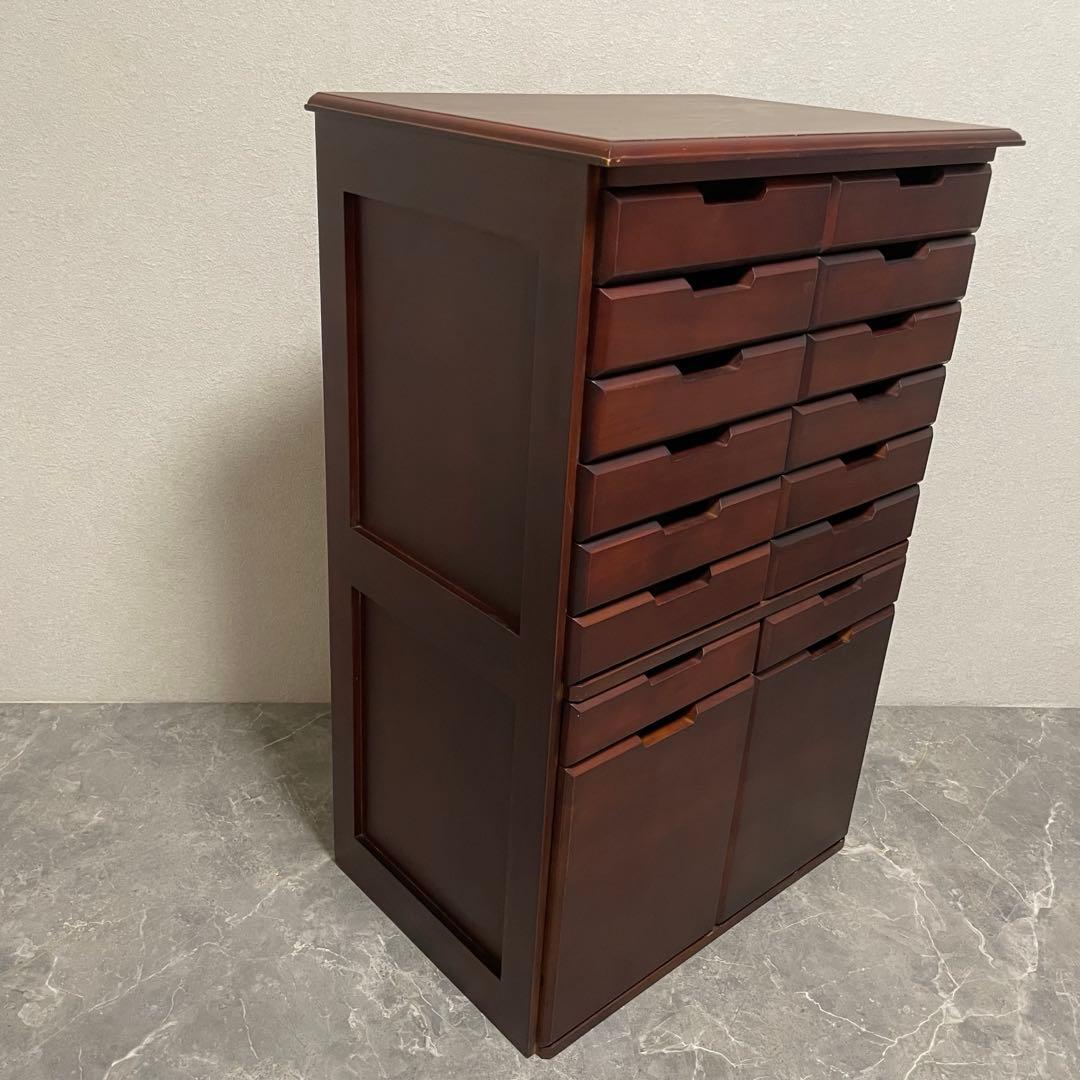 書類箪笥　書庫　整理棚 桐製チェスト 8段16杯箪笥 大容量収納