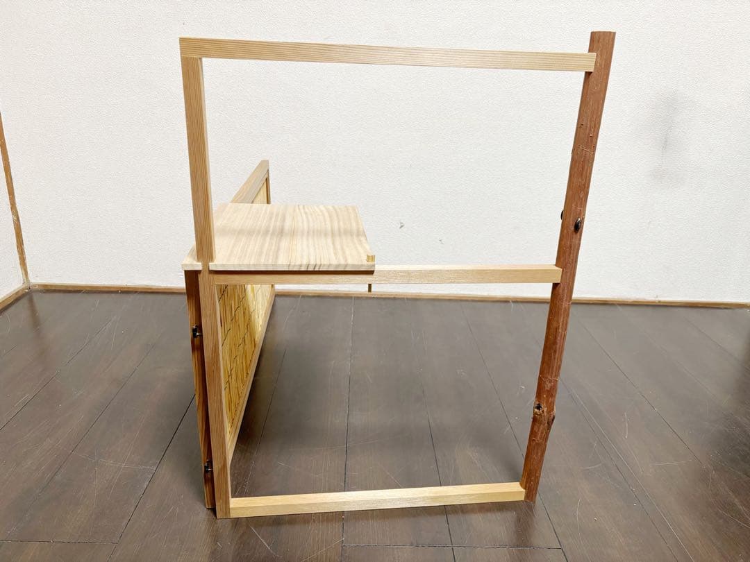 ほぼ未使用 茶道具 台目棚 有楽好写 (自在棚) 組み立式 元箱