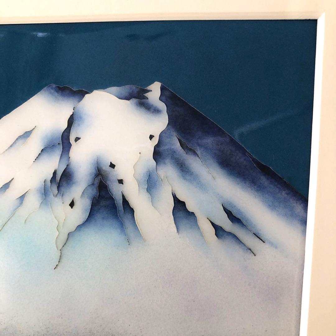 七宝焼 青富士 絵画 CLOISONNE Blue Fuji