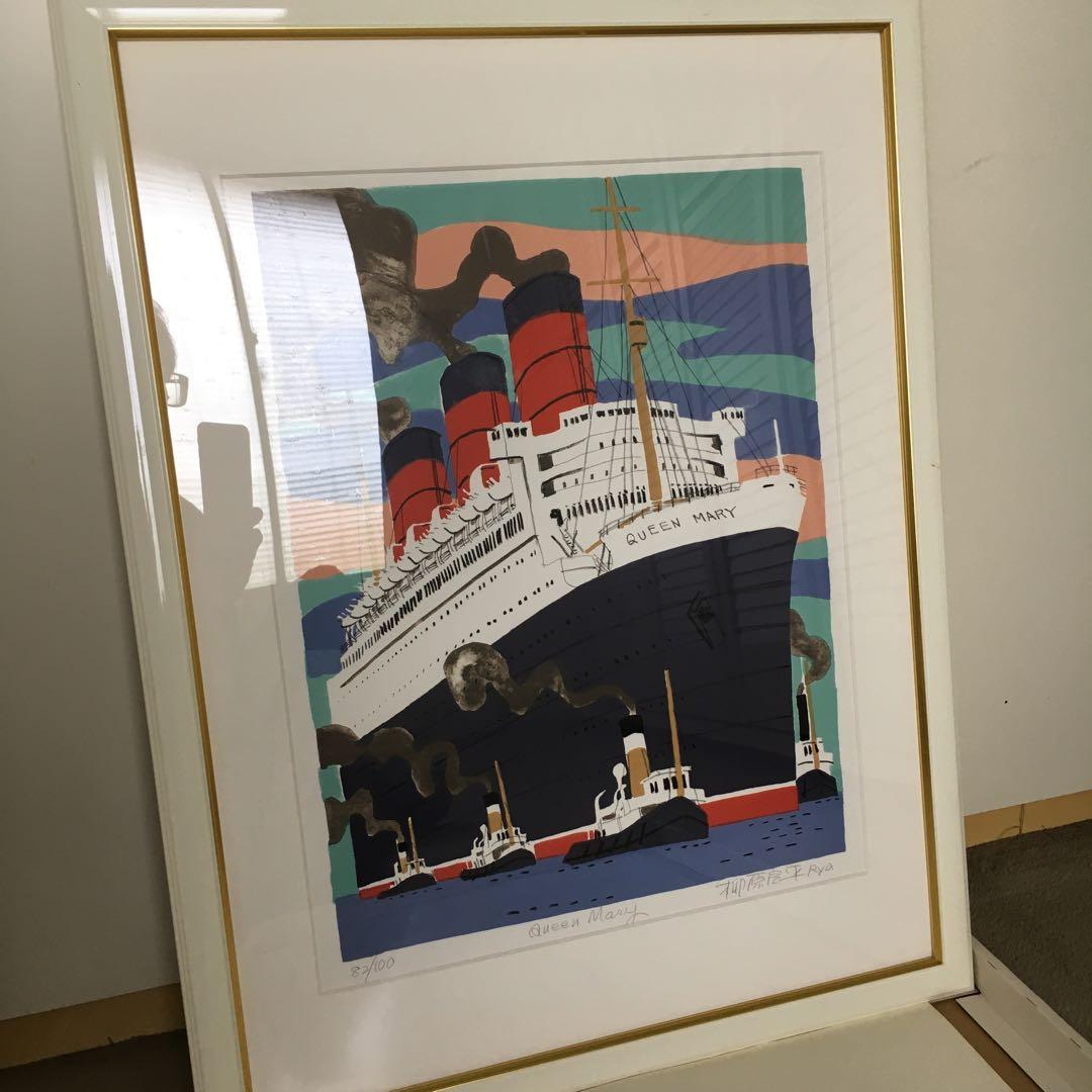 柳原良平　リトグラフ　Queen Mary 82/100