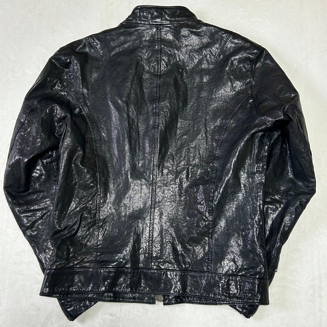 美品B&Yユナイテッドアローズ 羊革 ラムレザー シングルライダースジャケットM