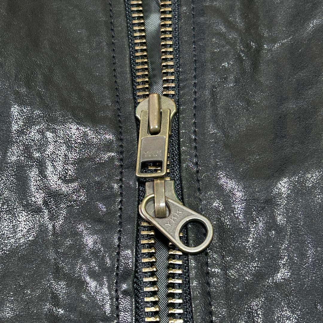 美品B&Yユナイテッドアローズ 羊革 ラムレザー シングルライダースジャケットM