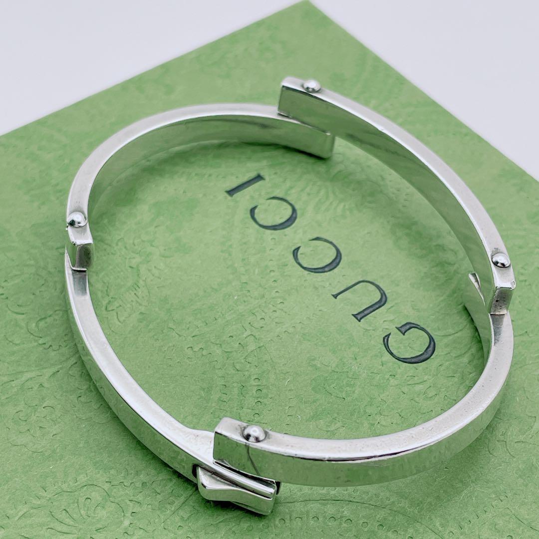 GUCCI バングル　プレート　ブレスレット　シルバー925