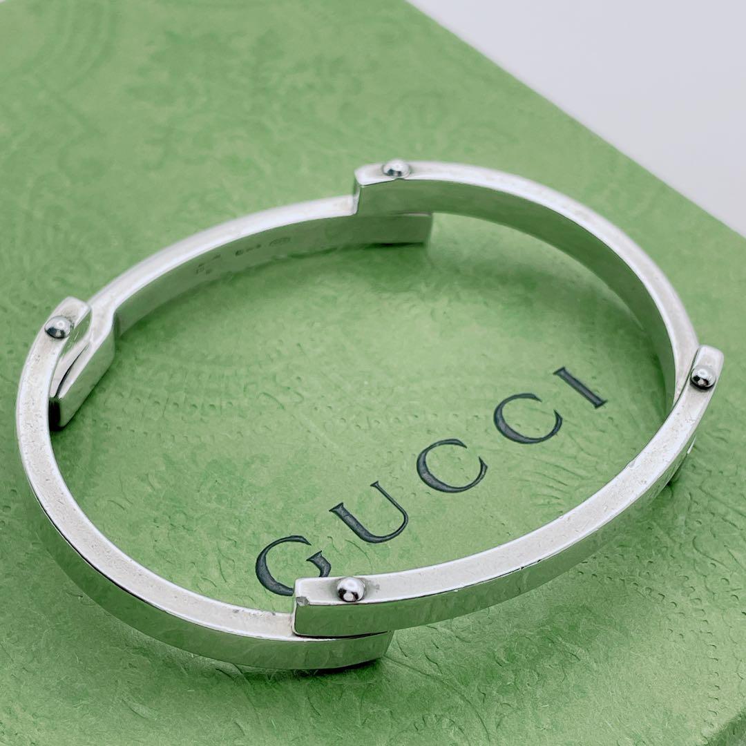 GUCCI バングル　プレート　ブレスレット　シルバー925