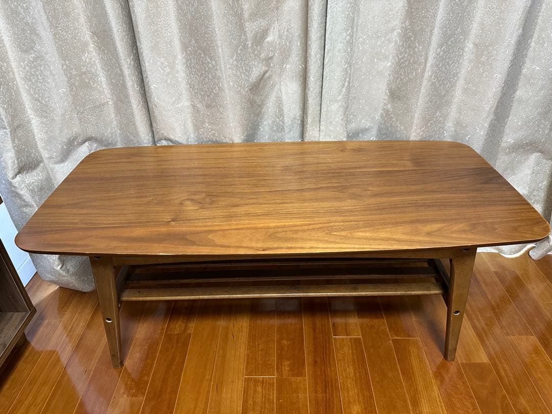 ウッド長方形テーブル 下棚付き