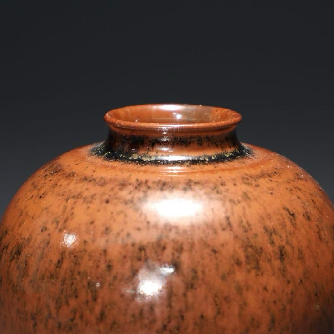 【茶道具】茶入　珠光写文琳　共箱　仕服付き　R1562ダW