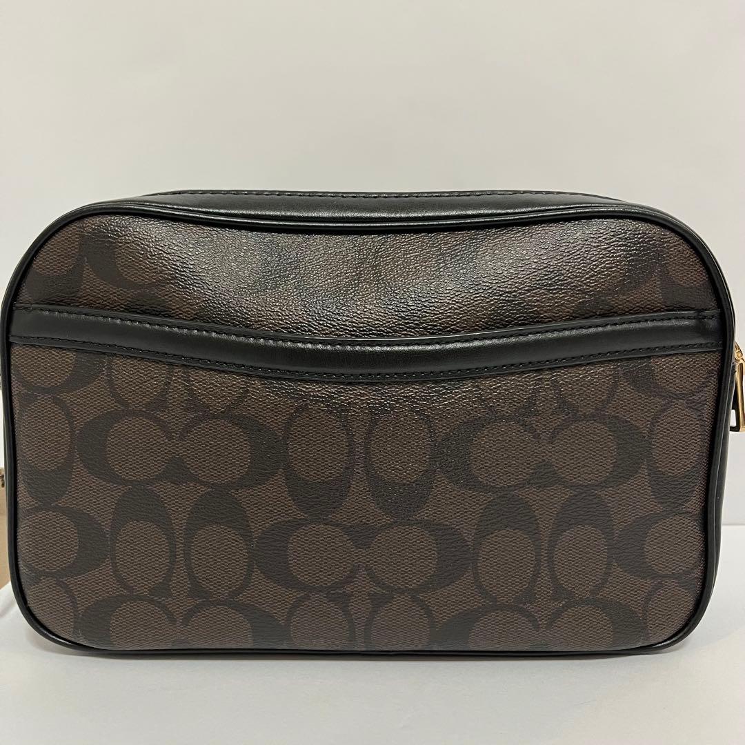 極美品✨コーチ　カメラバッグ　ショルダーバッグ　ダブルジップ　PVCレザー　黒