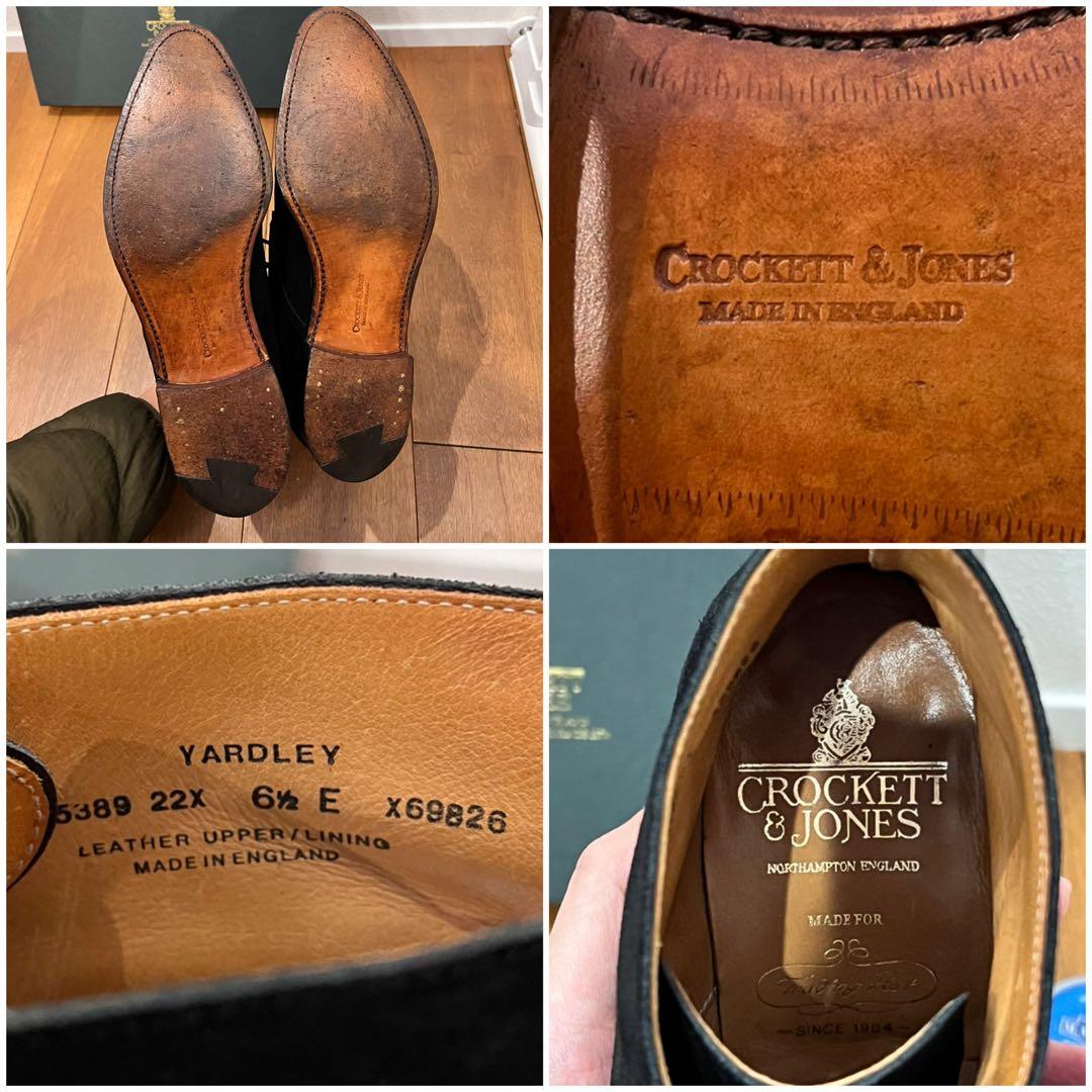 CROCKETT&JONES チャッカブーツ　UK6.5E 黒　別注