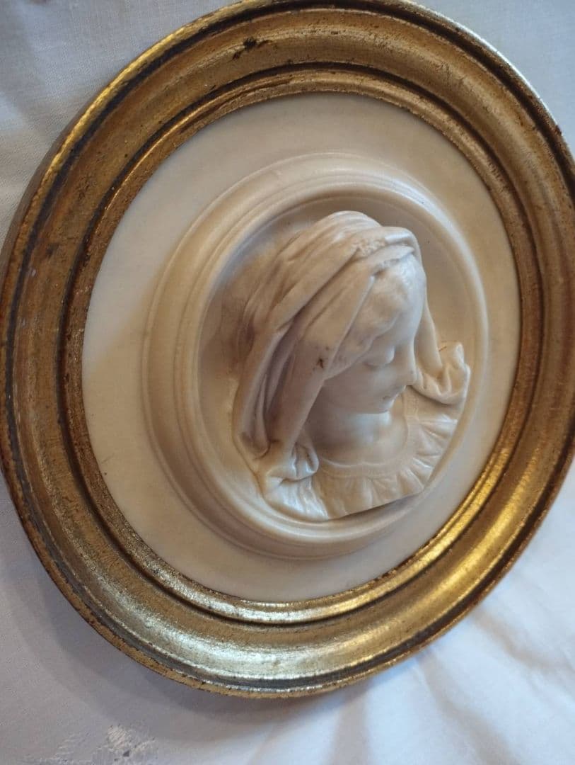 フランスアンティーク メダイヨン MATTEI作 マリア像