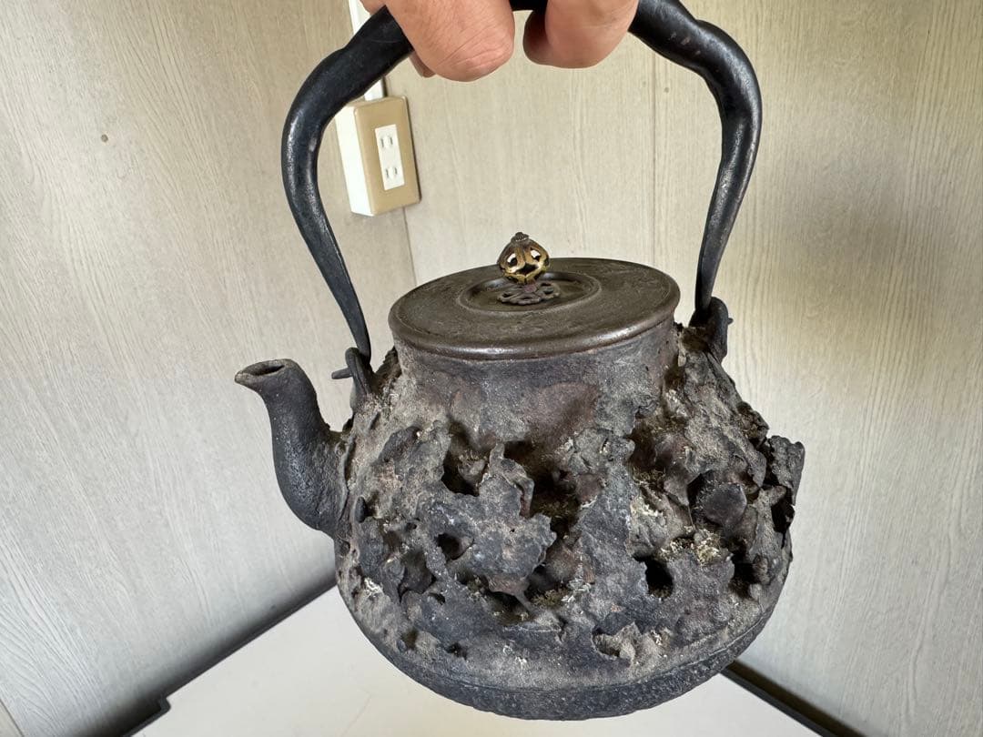 龍文堂 五徳 鉄壷 骨董 時代物 煎茶道具 茶釜 火鉢 囲炉裏 鉄瓶