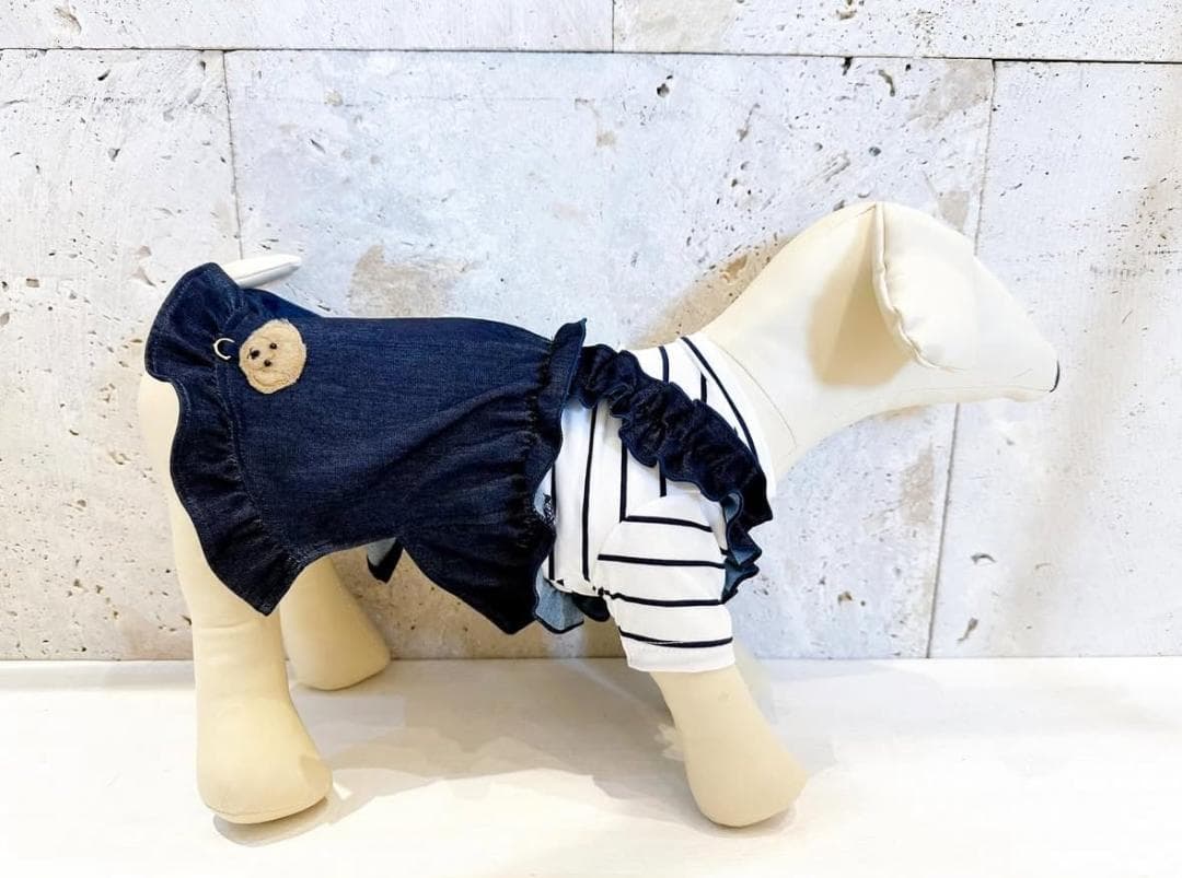 ★完売品★ DENIM ROSE ワッペンデニムフリルワンピース