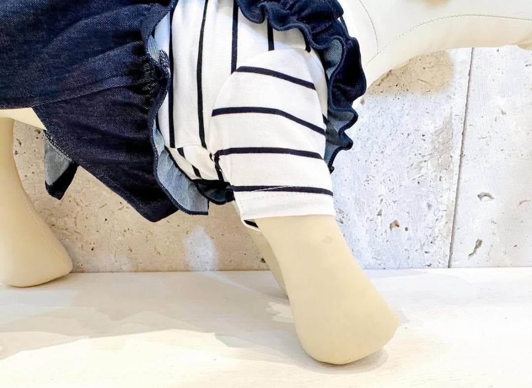 ★完売品★ DENIM ROSE ワッペンデニムフリルワンピース