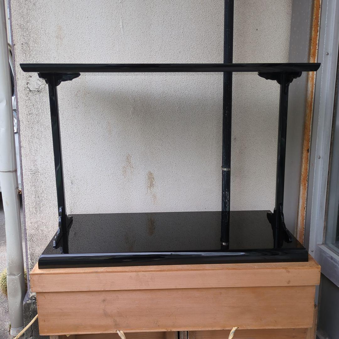 及台子 在銘 輪島塗 真塗 組み立て式 茶道具 茶道 棚 お点前 木箱 美品