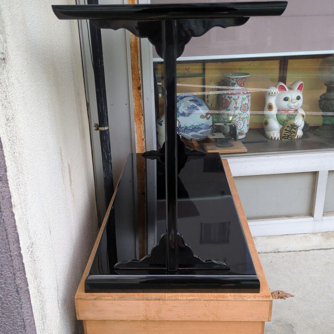 及台子 在銘 輪島塗 真塗 組み立て式 茶道具 茶道 棚 お点前 木箱 美品