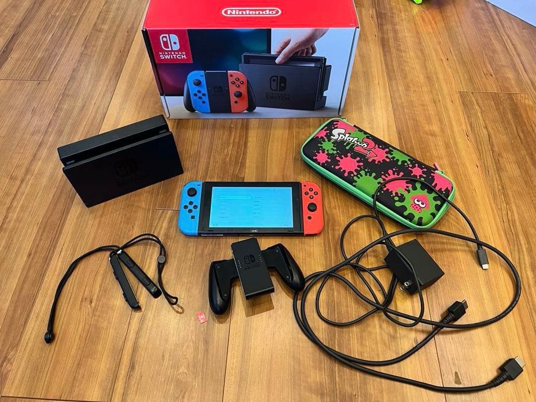 Nintendo Switch 本体 青/赤 128Gのマイクロsd付属