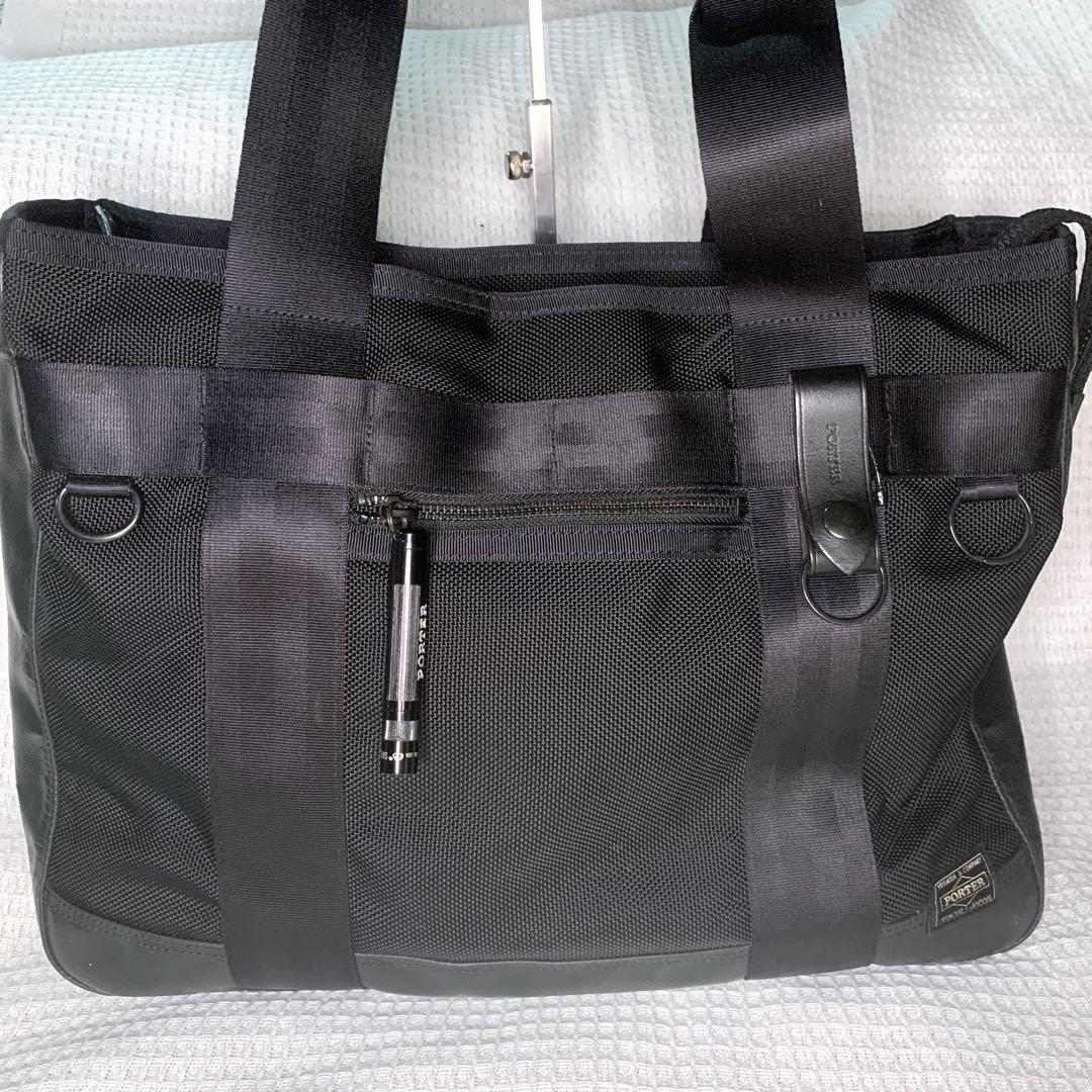 美品◎PORTER ポーター ヒート トート バッグ ビジネス ブラックA4