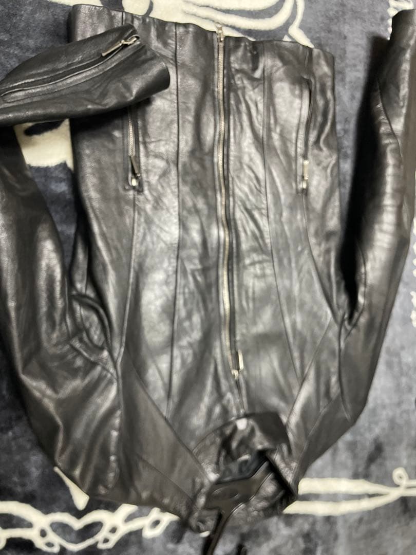 ヤスユキイシイ13万 yasuyuki ishii本革レザーライダースy2k