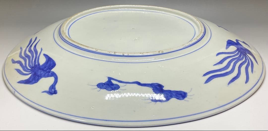 古伊万里　染錦　大皿　箱付　d557