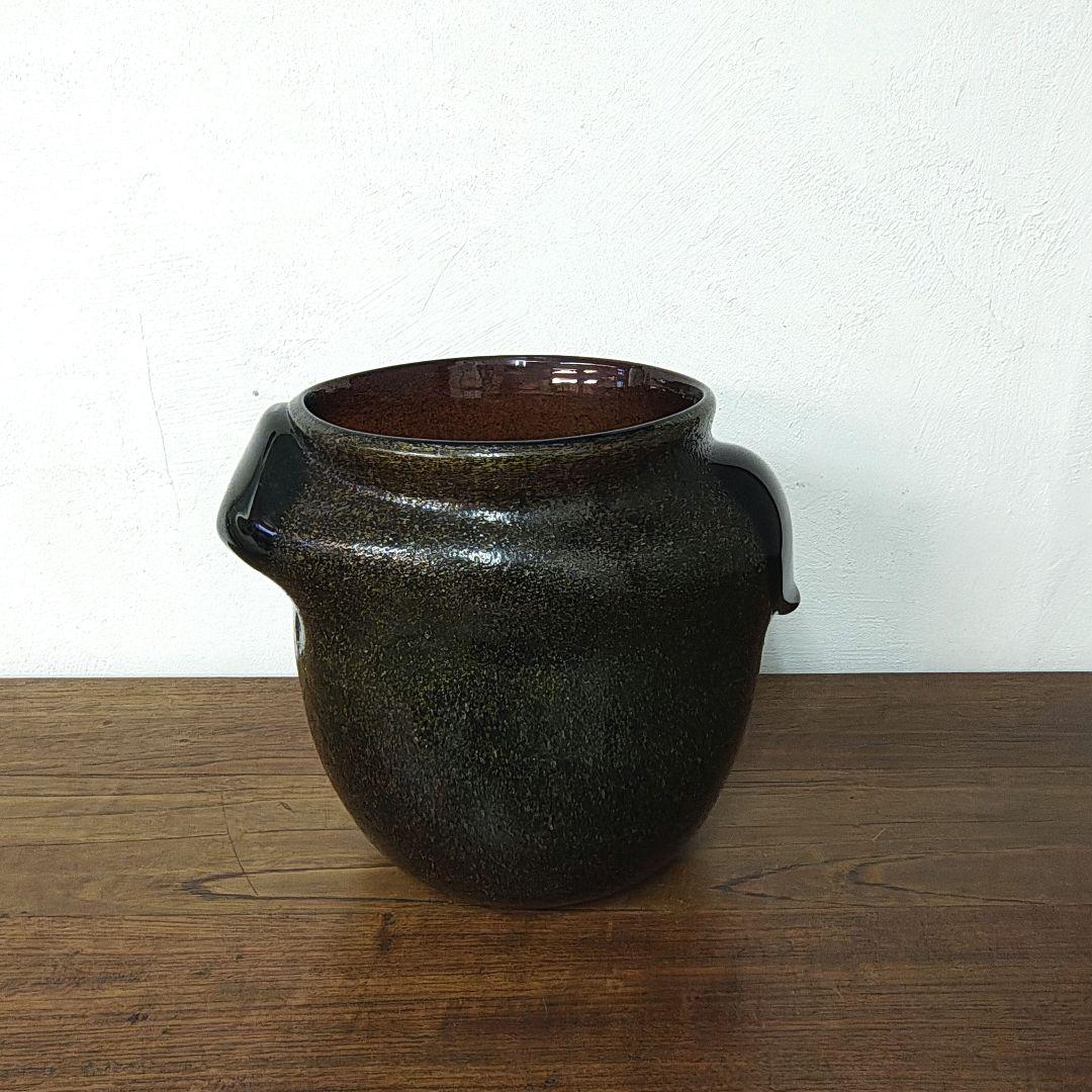 【稲嶺盛吉】泡ガラス 花器 ワインクーラー 大作