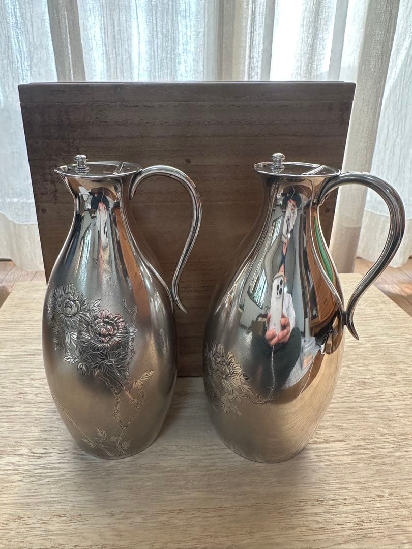 最終値下げ‼️‼️純銀製酒器徳利一対