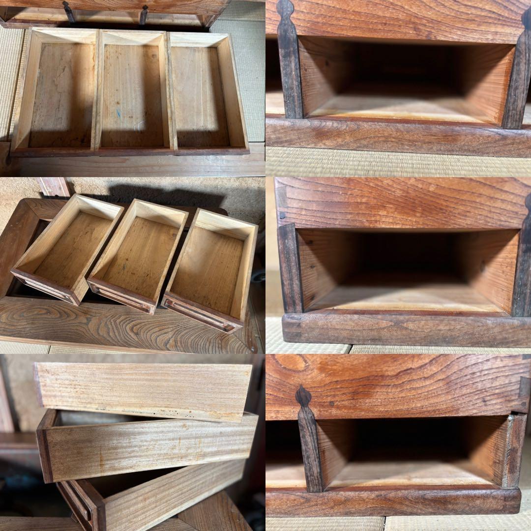 関西長火鉢　銅板落とし囲炉裏　五徳付き手炙り　古民具