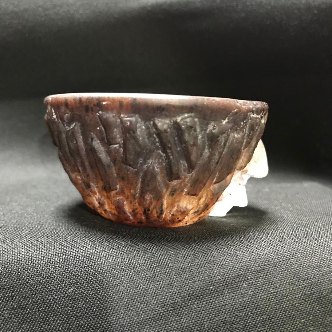 ガラス作家　佐伯泰典作　光るきのこぐい呑　パートドヴェール技法